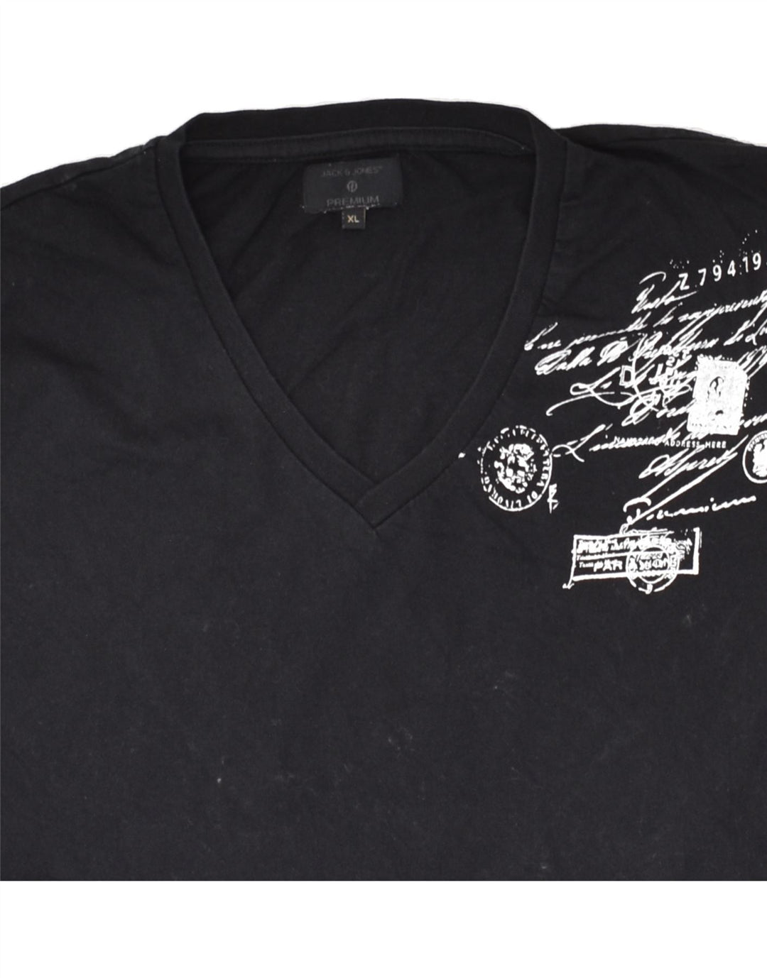 JACK & JONES Mens Graphic T-Shirt Top XL Black Cotton | Vintage Jack & Jones | Thrift | Second-Hand Jack & Jones | Used Clothing | Messina Hembry 