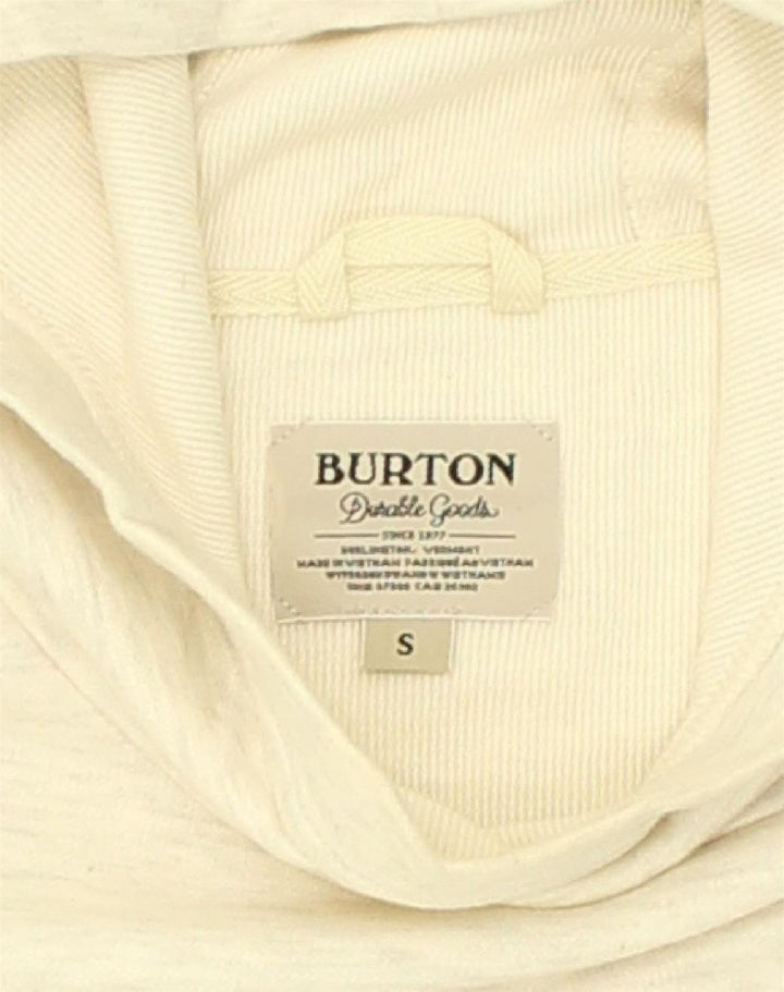 BURTON Womens Oversized Hoodie Jumper UK 10 Small Beige Floral Cotton | Vintage Burton | Thrift | Second-Hand Burton | Used Clothing | Messina Hembry 