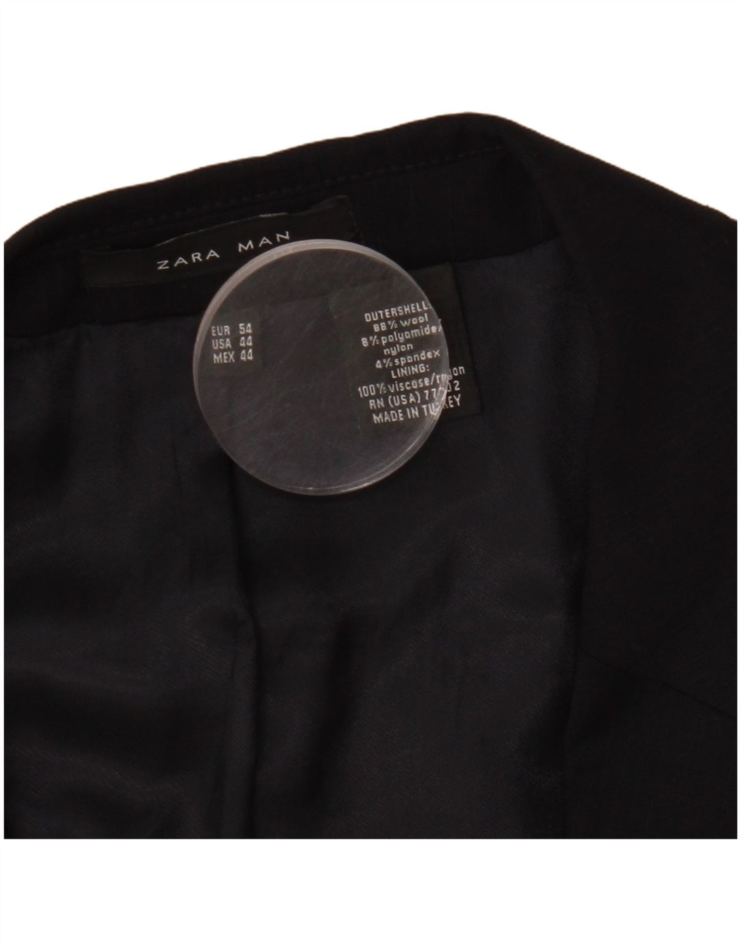 Мужской пиджак ZARA на 2 пуговицах EU 54 XL, темно-синий, шерстяной