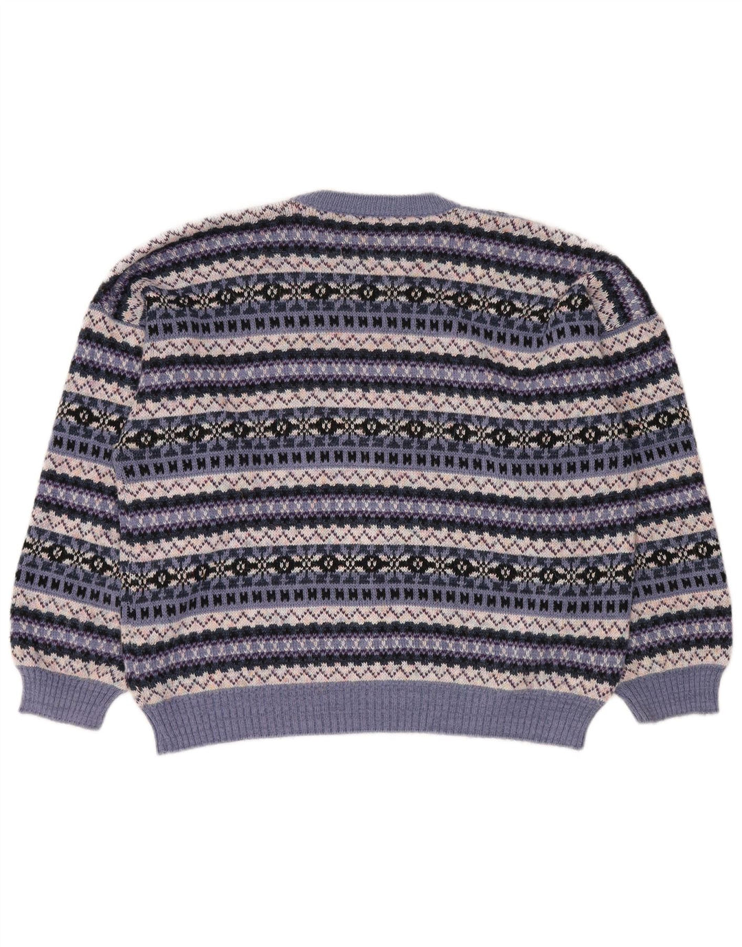 Винтажный женский джемпер с круглым вырезом, Великобритания, 18 XL, разноцветный жаккардовый узор