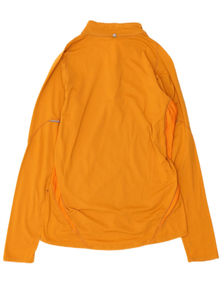 Женский пуловер с воротником на молнии NIKE Dri Fit UK 10, маленький желтый цвет
