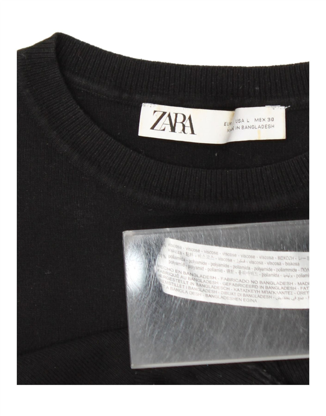 Женский укороченный жилет Zara UK 14, большой черный, вискоза