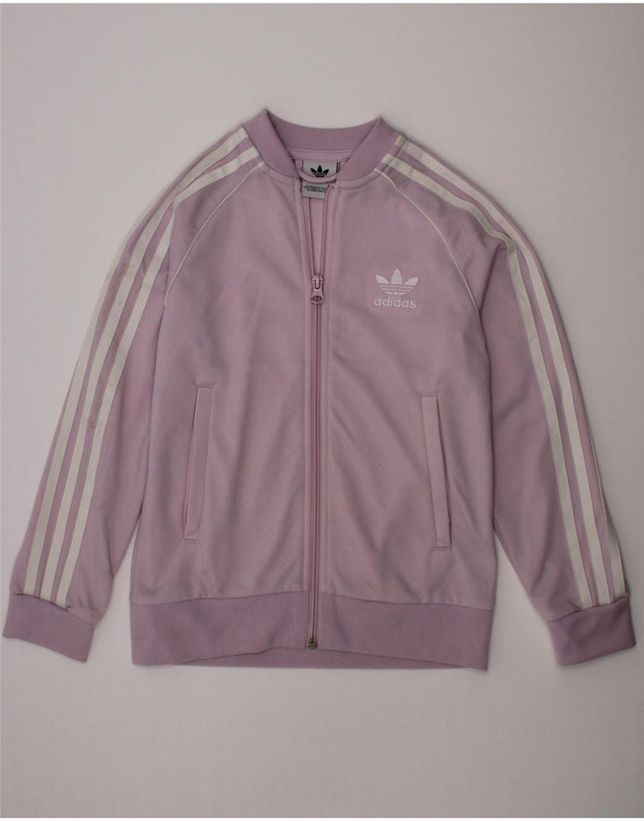 Спортивный костюм ADIDAS для девочек, верхняя куртка, 7-8 лет, фиолетовый полиэстер