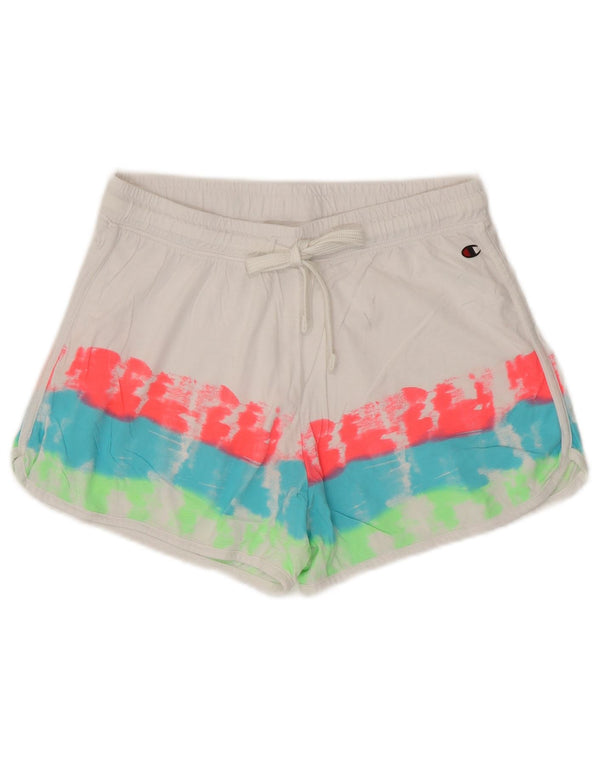 Женские спортивные шорты CHAMPION UK 12, средний размер, белый хлопок, цвет тай-дай