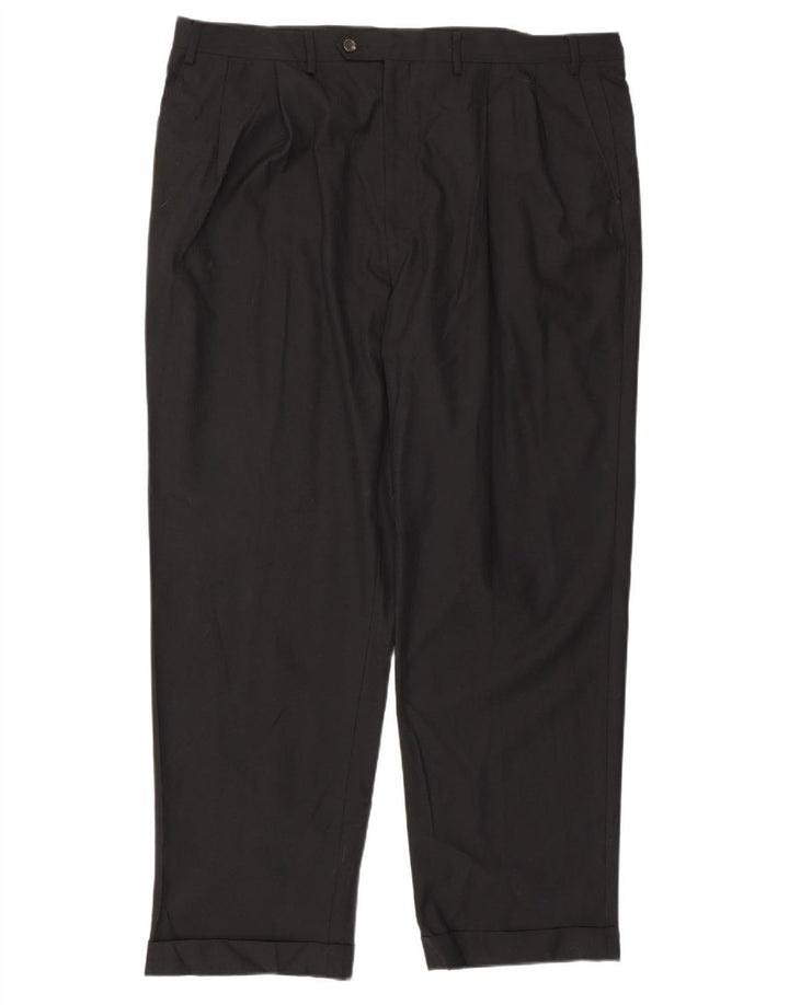 Izod Мужские костюмные брюки с привязкой W42 L32 черные полиэстер