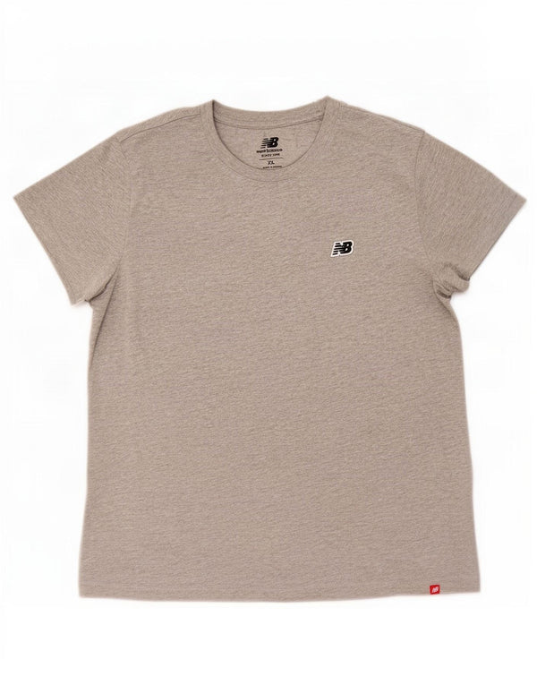 Женская футболка New Balance Top UK 18 XL, серый хлопок с крапинками