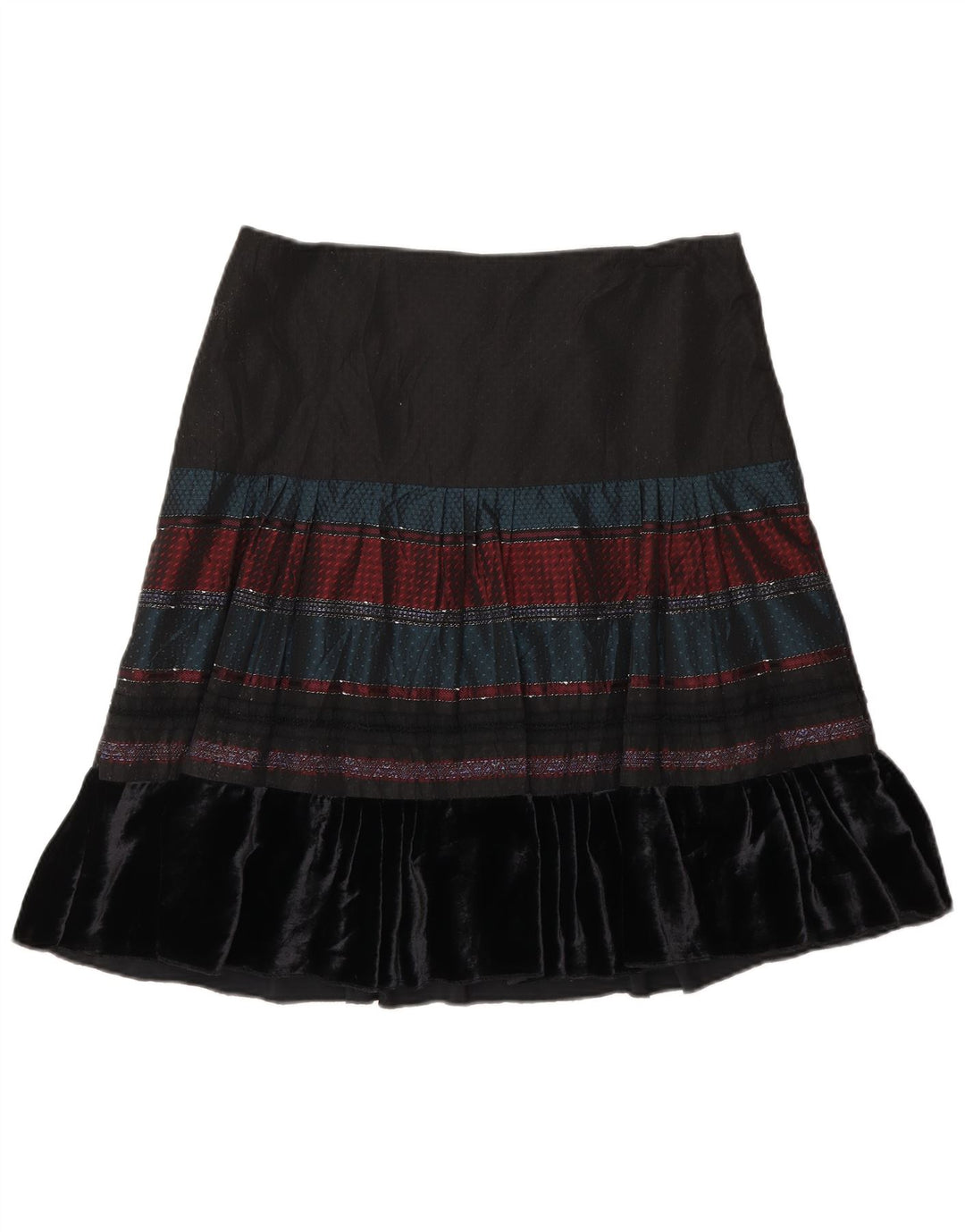 Женская юбка-трапеция Benetton W30, средняя, черная в полоску