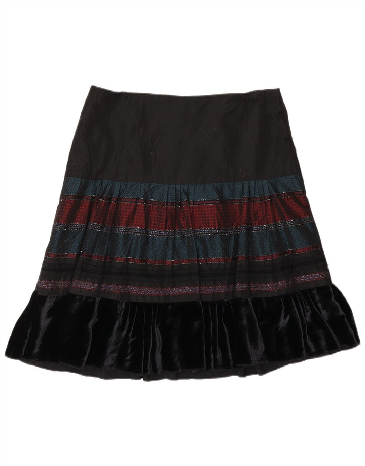 Женская юбка-трапеция Benetton W30, средняя, черная в полоску