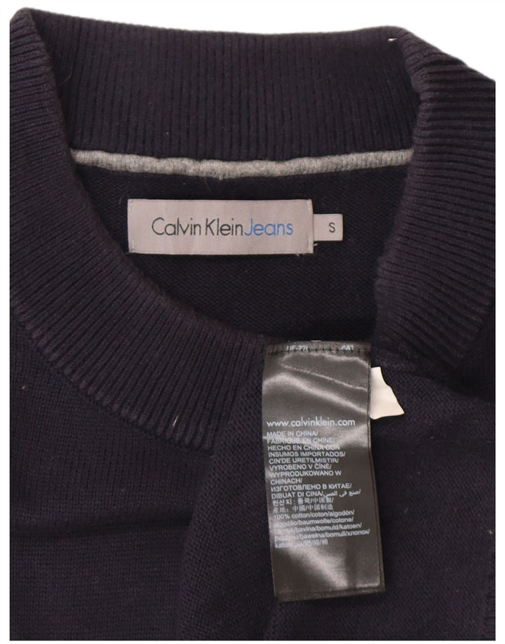 Мужской джемпер с круглым вырезом Calvin Klein Jeans, маленький темно-синий