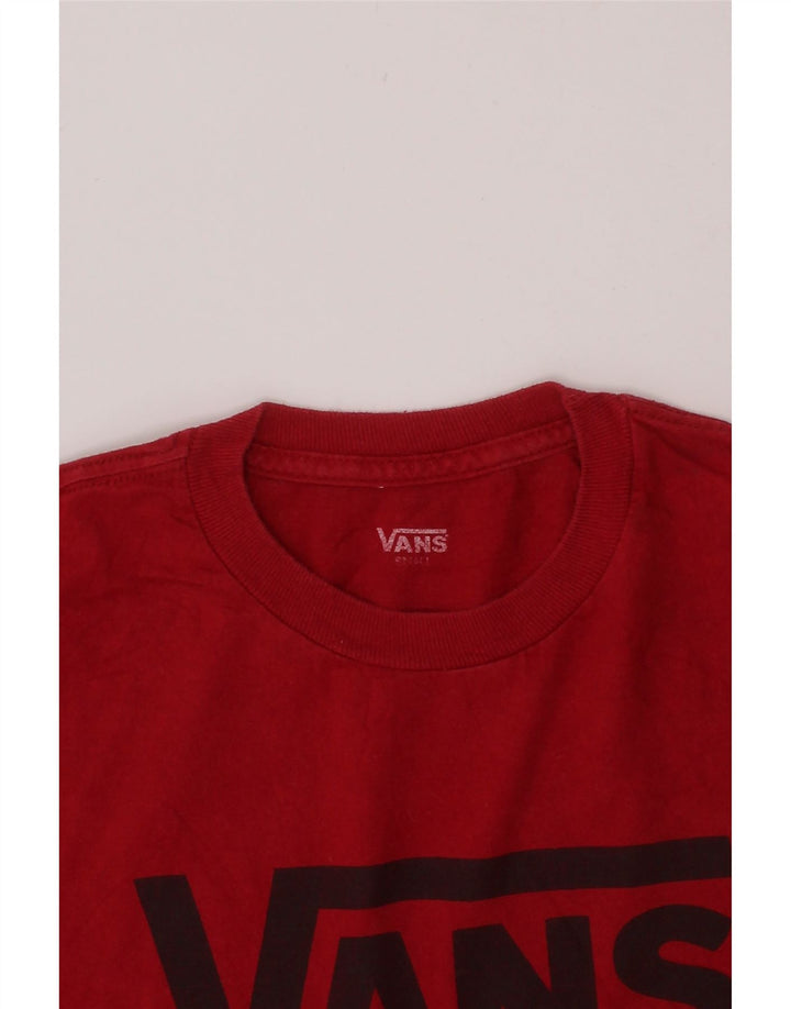 VANS Boys Graphic T-Shirt Top 8-9 Years Small Red Vintage Vans and Second-Hand Vans from Messina Hembry 