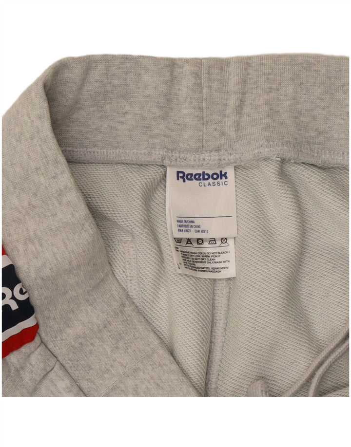 Мужские спортивные брюки Reebok с графическим рисунком, джоггеры, средние серые, с цветными блоками