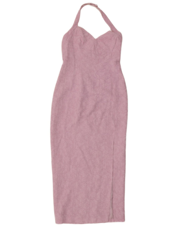 Женское платье с бретелькой Karen Millen UK 12, вискоза среднего розового цвета с цветочным принтом