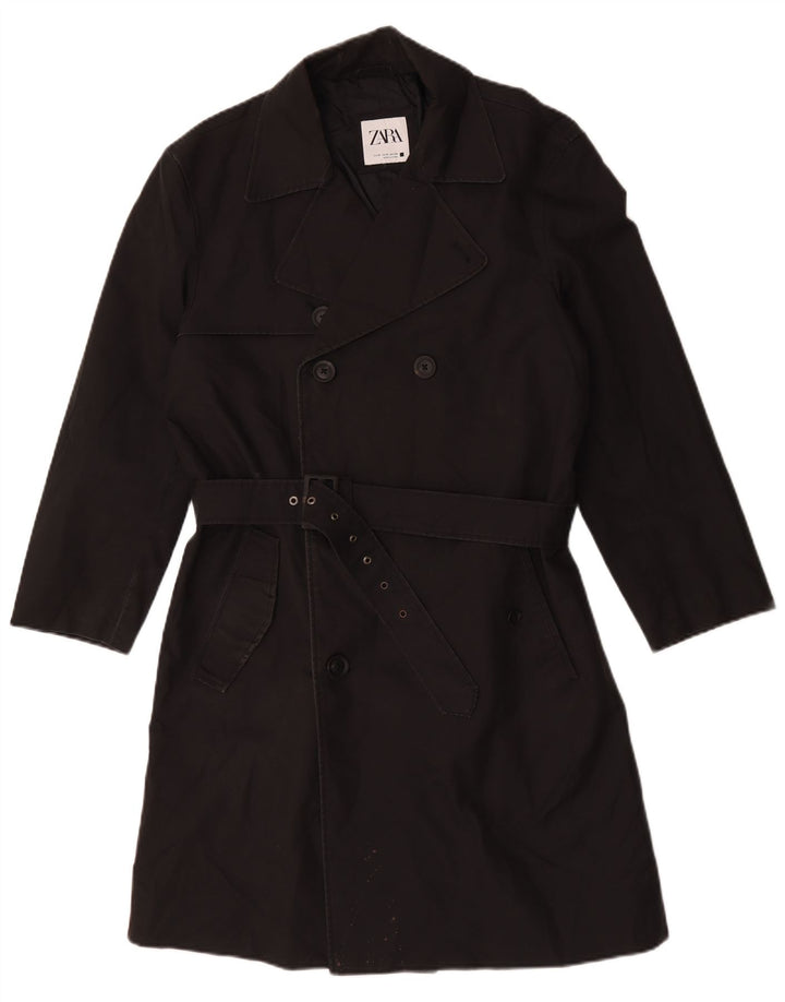 Мужской тренч Zara UK 38, средний черный, полиэстер