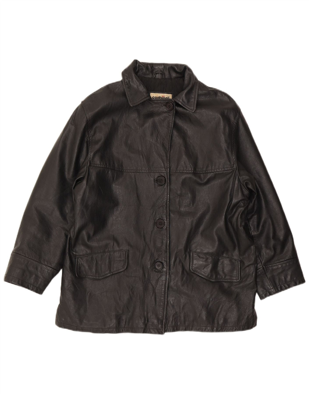 Женская кожаная куртка оверсайз Conbipel IT 44 Medium Black Leather