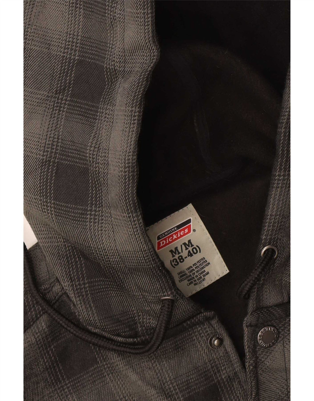 Мужская рубашка Dickies Lumberjack с капюшоном, Великобритания, 38/40, средний серый полиэстер в клетку