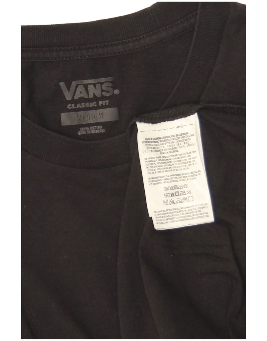 Мужская футболка классического кроя Vans, средний черный хлопковый топ