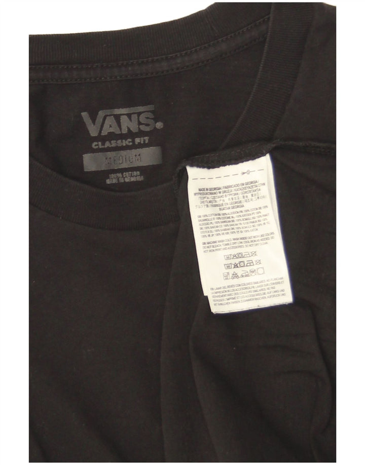 Мужская футболка классического кроя Vans, средний черный хлопковый топ