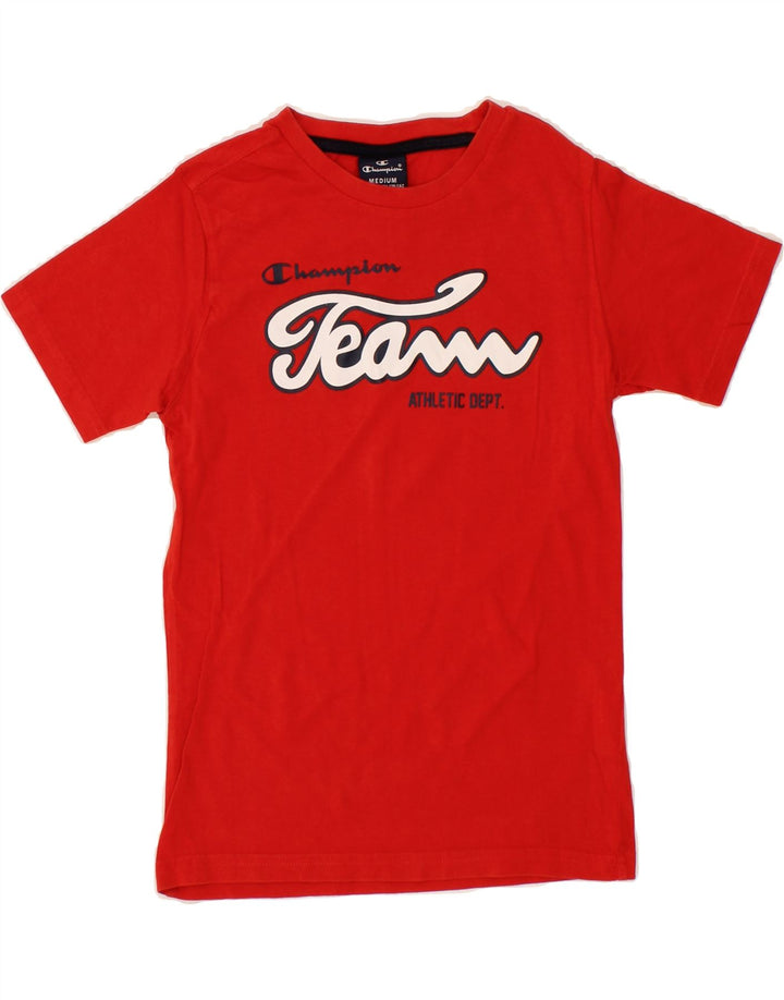 CHAMPION Boys Graphic T-Shirt Top 9-10 Years Medium Red Cotton Vintage Champion and Second-Hand Champion from Messina Hembry 