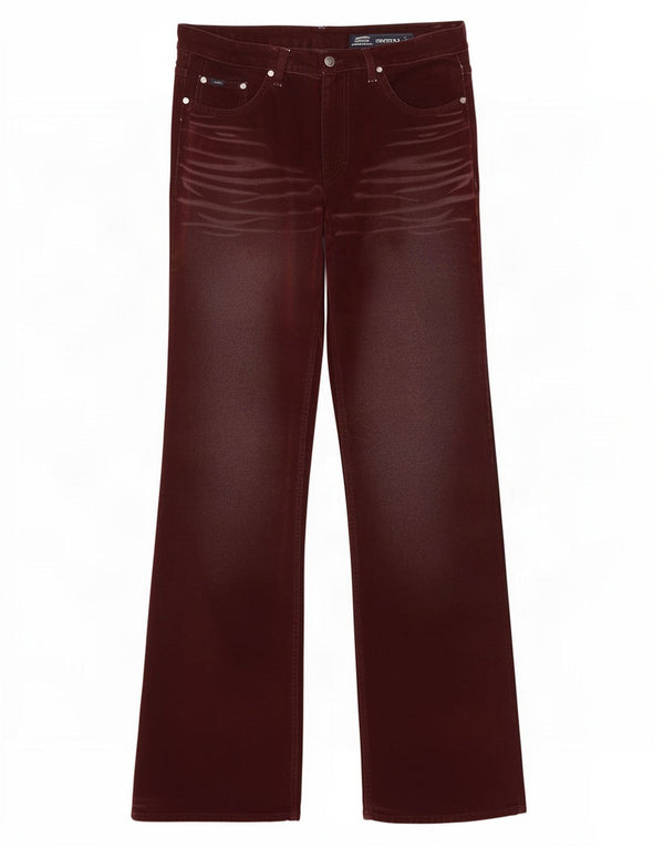Gas Womens Woodstock Bootcut Jeans W34 L34 Burgundy Cotton