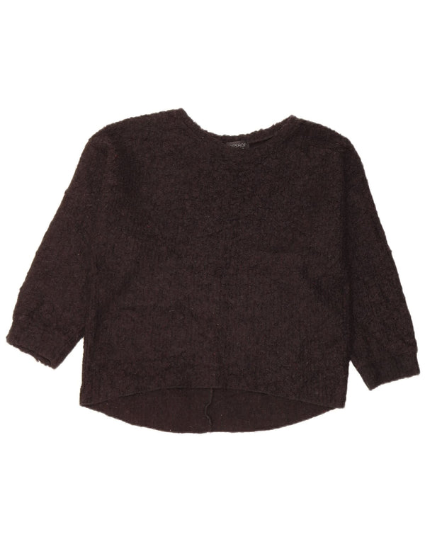 Женский джемпер с вырезом «лодочка» Topshop UK 8, маленький черный акрил