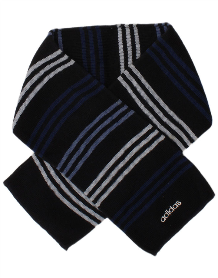 ADIDAS Boys Rectangle Scarf One Size Black Striped Acrylic