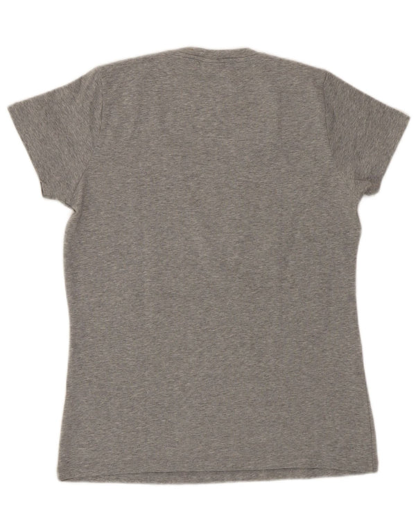 Женская футболка с рисунком Trussardi Jeans Top UK 14, большой серый хлопок