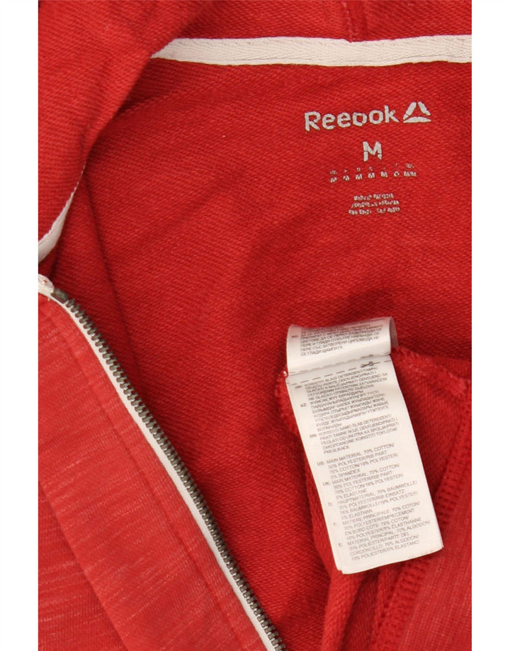 Reebok Мужская толстовка с капюшоном и молнией с графическим рисунком, хлопковый средний красный цвет