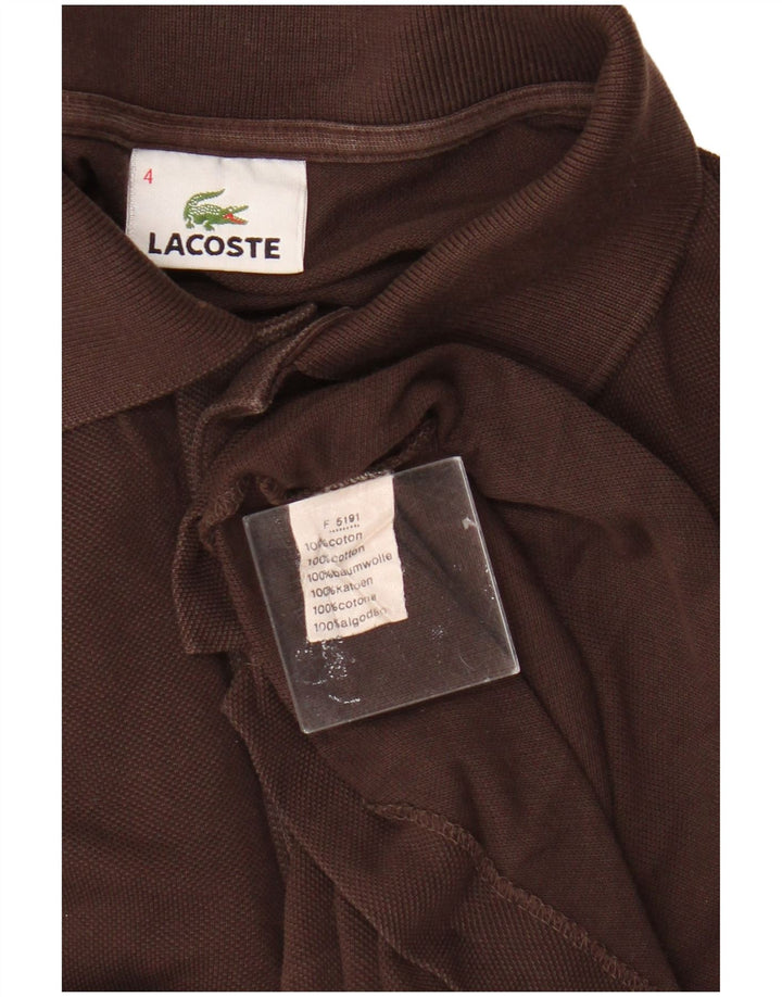 Мужская рубашка-поло Lacoste, размер 4, средний коричневый хлопок, хлопок