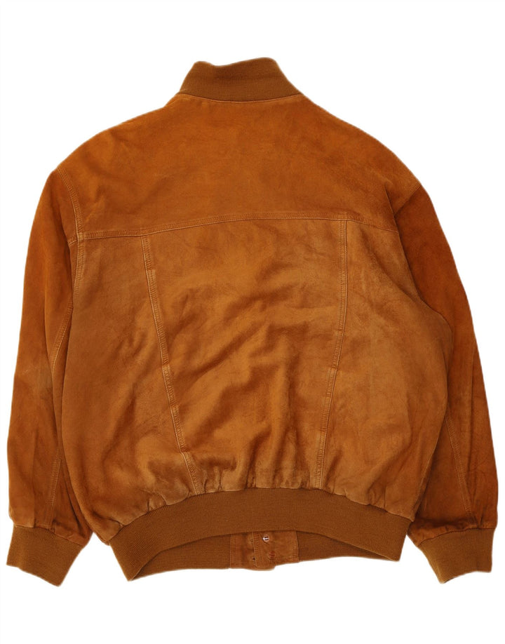 Винтажный мужской замшевый бомбер IT 54 2XL Бежевый