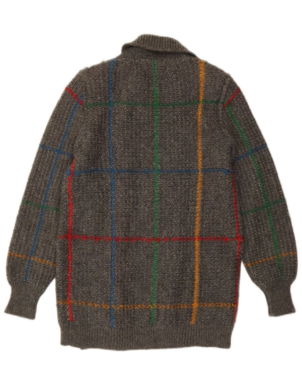 Женский кардиган Iceberg IT 42, шерсть в клетку среднего серого цвета