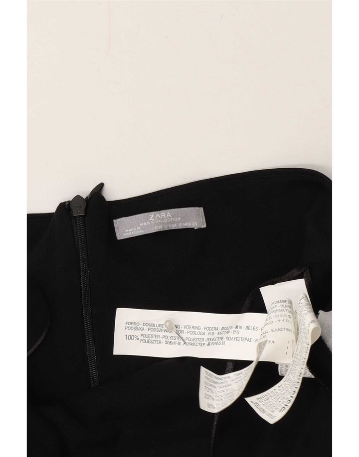 Женское платье без бретелек Zara UK 8, маленькое черное, полиэстер
