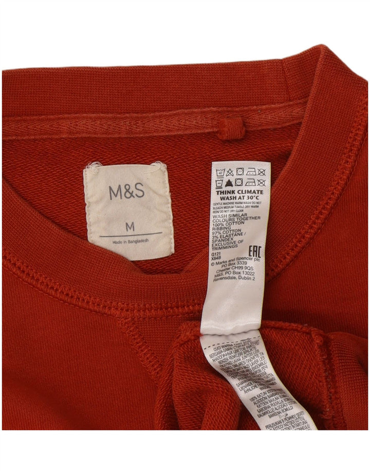 Мужской свитер Marks & Spencer, хлопковый джемпер среднего оранжевого цвета