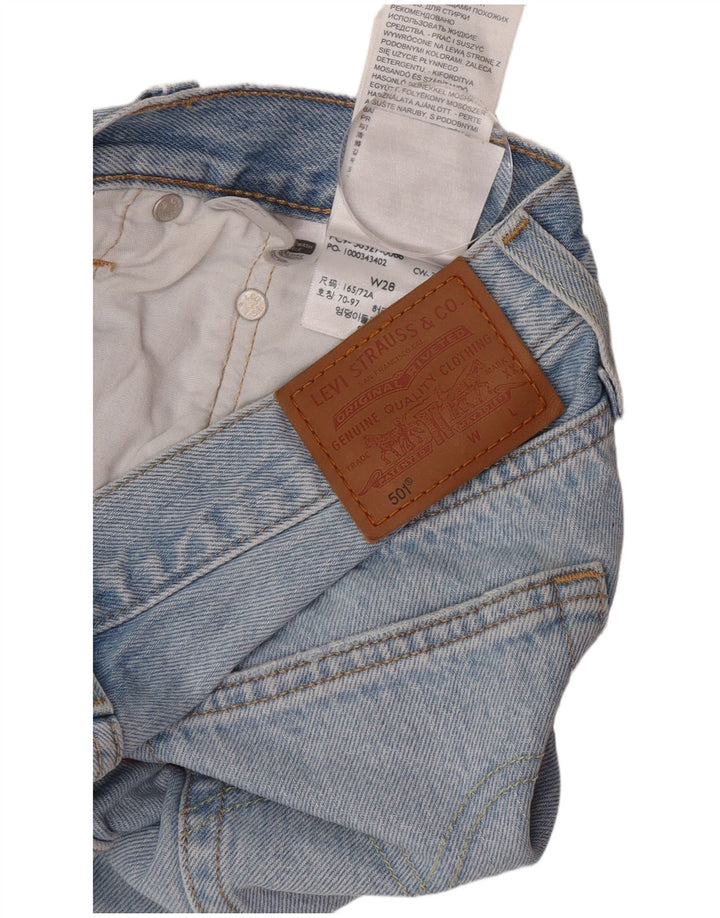 Женские джинсовые шорты Levi's 501 W28, хлопковые, среднего синего цвета