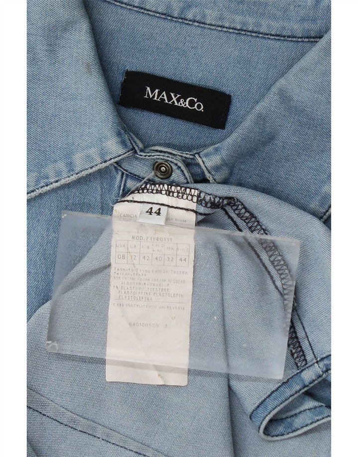 Женская джинсовая рубашка Max Mara UK 12, хлопок среднего синего цвета