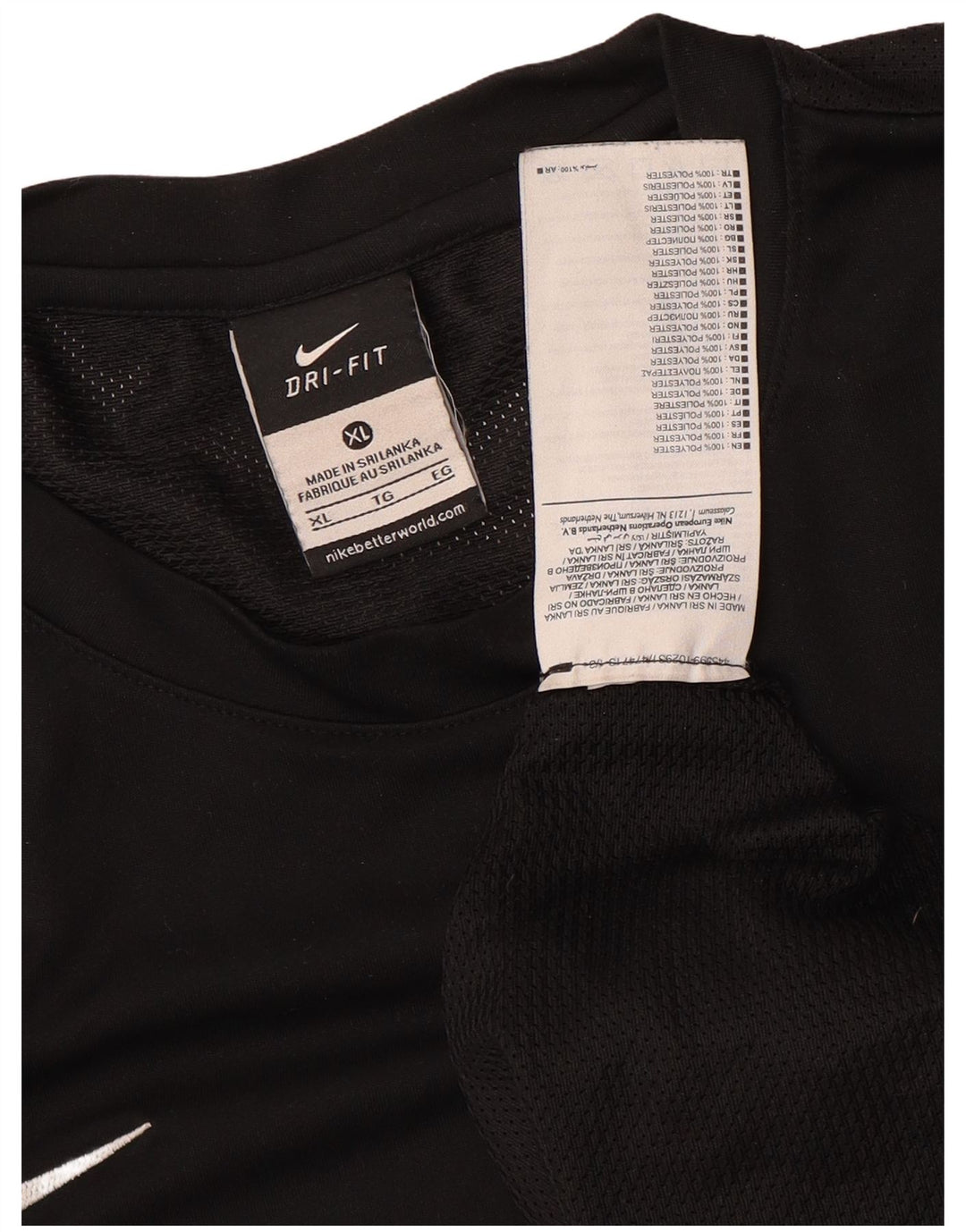 Мужская футболка Nike Dri Fit Top XL, черная, полиэстер с цветными блоками