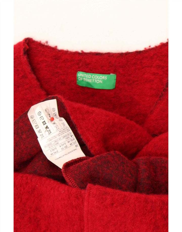 Женское открытое пальто Benetton UK 6 XS, красная шерсть