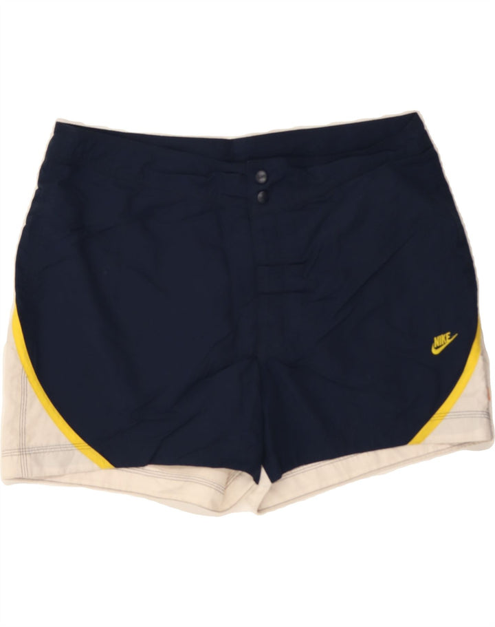 NIKE Mens Swimming Shorts XL  Navy Blue Colourblock Polyester Vintage Nike and Second-Hand Nike from Messina Hembry 