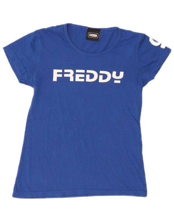 Женская футболка с рисунком Freddy Top UK 12, средний синий хлопок