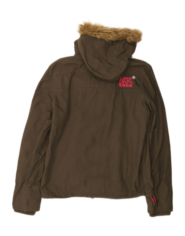 Женская ветровка с капюшоном Superdry UK 16, большой нейлон цвета хаки