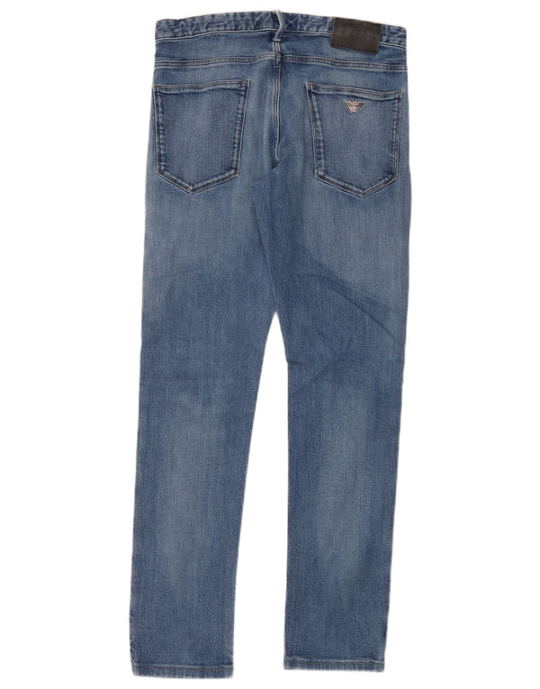 Мужские узкие джинсы Emporio Armani W31 L30 синие, хлопок