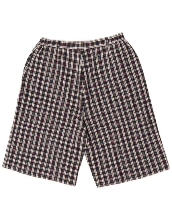 Винтажные женские шорты чинос W30, средние темно-синие хлопковые шорты в клетку