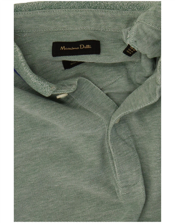 Мужская рубашка-поло MASSIMO DUTTI, средний зеленый в крапинку
