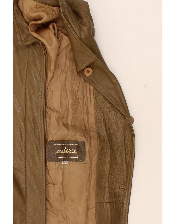 VINTAGE Womens Leather Coat IT 46 Large Brown Leather Vintage Vintage and Second-Hand Vintage from Messina Hembry 