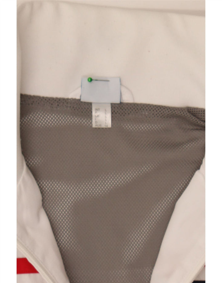 ARENA Mens Tracksuit Top Jacket Large White Striped Polyester Vintage Arena and Second-Hand Arena from Messina Hembry 