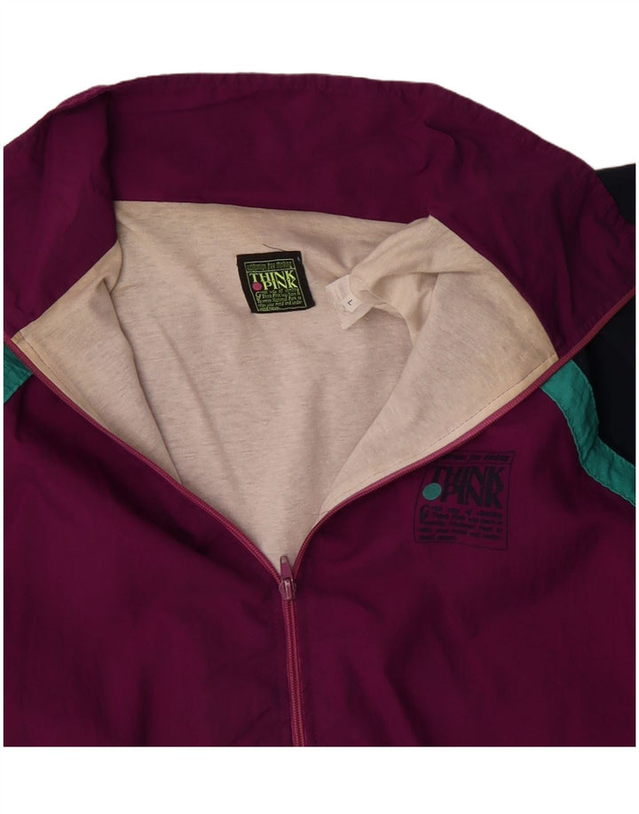 THINK PINK Мужской спортивный костюм Верхняя куртка Большой бордовый полиэстер с цветными блоками
