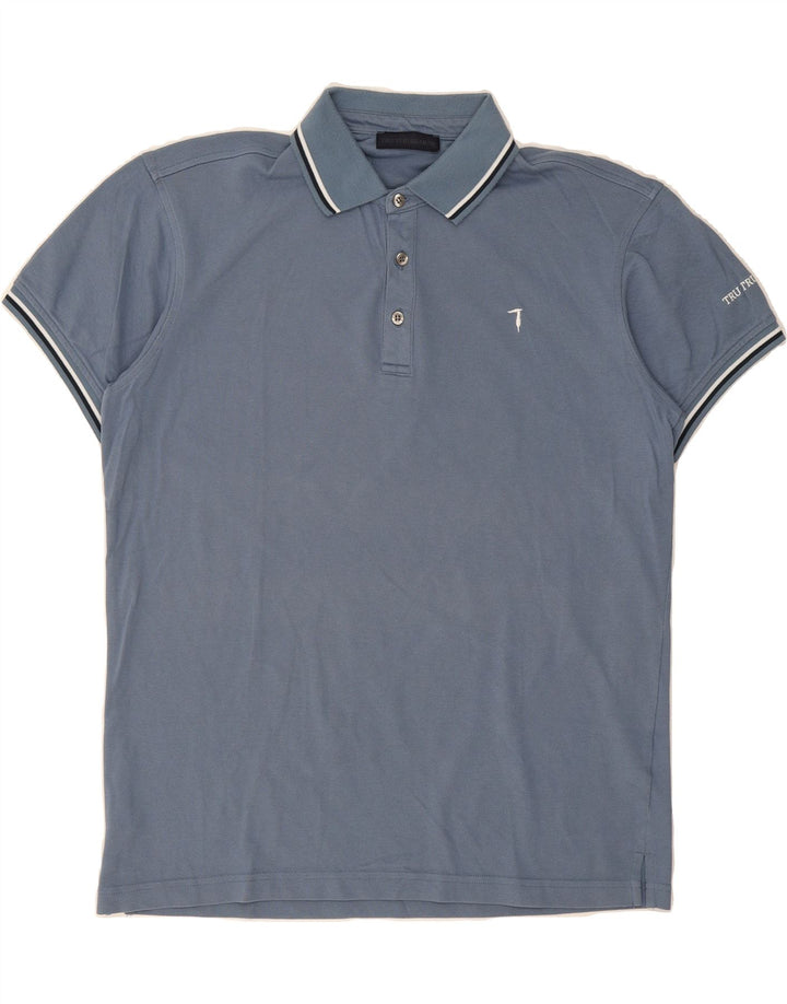 TRUSSARDI Mens Polo Shirt XL Blue Cotton Vintage Trussardi and Second-Hand Trussardi from Messina Hembry 