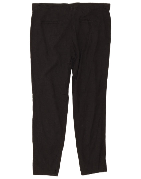 Женские прямые брюки чинос Zara, большие W30 L27, черные, вискоза