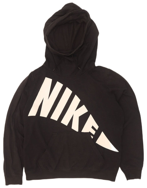 Женский джемпер с капюшоном большого размера с рисунком Nike UK 16, большой черный хлопок