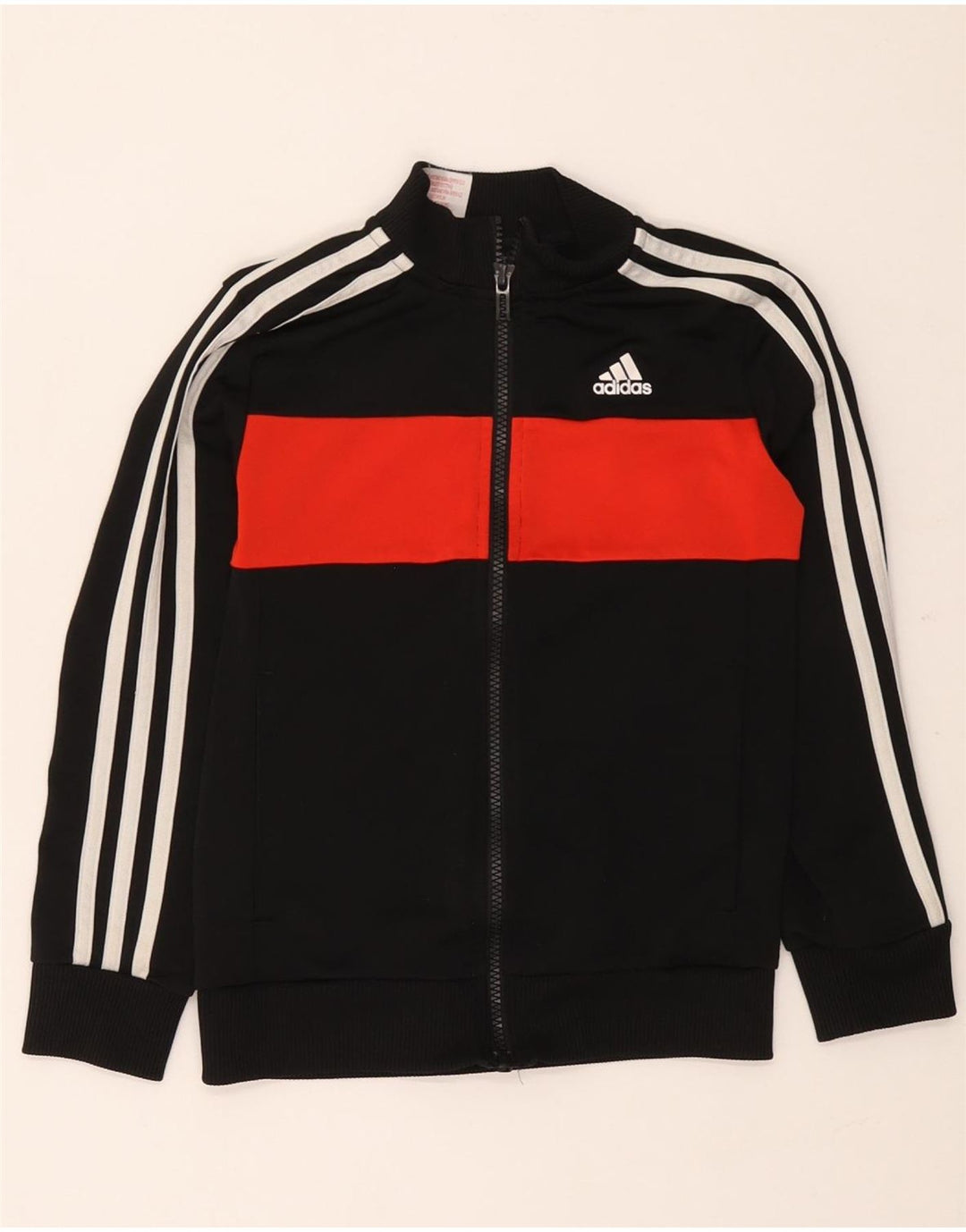 Спортивный костюм Adidas для мальчиков, верхняя куртка 7-8 лет, черный полиэстер с цветными блоками