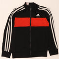 Спортивный костюм Adidas для мальчиков, верхняя куртка 7-8 лет, черный полиэстер с цветными блоками